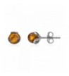 Amber Sterling Silver Small Earrings