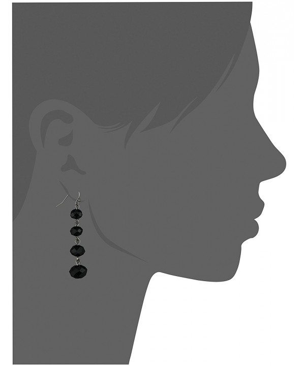 Classic Black Graduated Beaded Linear Drop Earrings CU11MCGTF4J