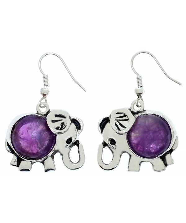 Lova Jewelry Elephant Earring Amethyst