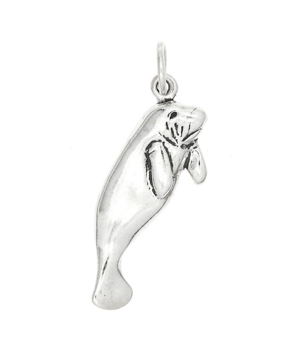 Sterling Silver Oxidized Sided Manatee