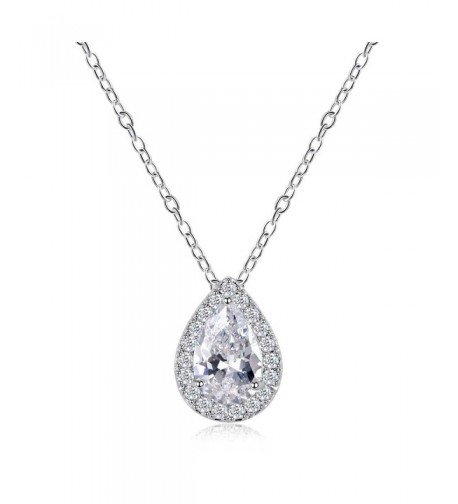 Odette Micro Pave Pear Shaped Solitaire Necklace