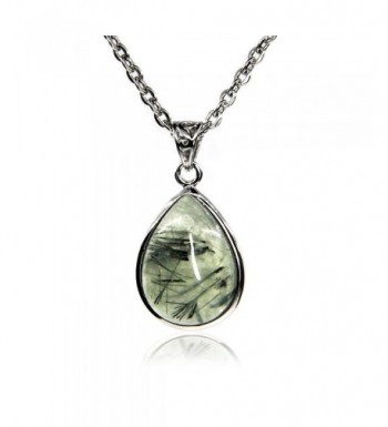 Natural Gemstone Prehnite Pendant Necklaces