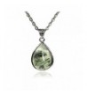 Natural Gemstone Prehnite Pendant Necklaces