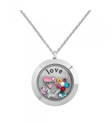 Locket Butterfly Crystal Floating Necklace