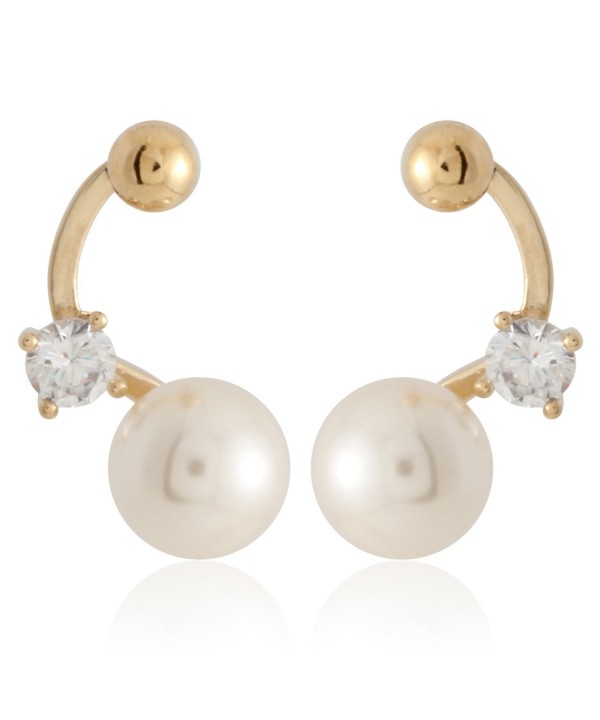 Simulated Pearl Cubic Zirconia Earring