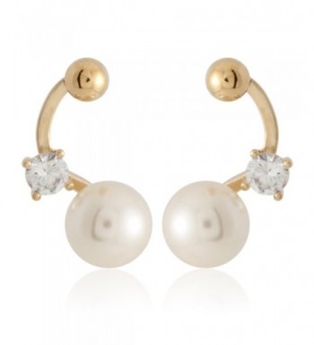 Simulated Pearl Cubic Zirconia Earring