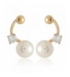 Simulated Pearl Cubic Zirconia Earring