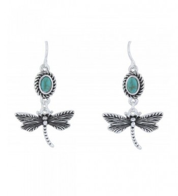 LOLO Silver Tone Imitation Turquoise Dragonfly