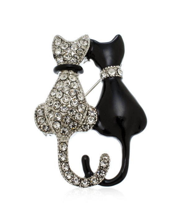 PammyJ Black Crystal Double Brooch