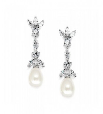 Mariell Zirconia Freshwater Bridal Earrings