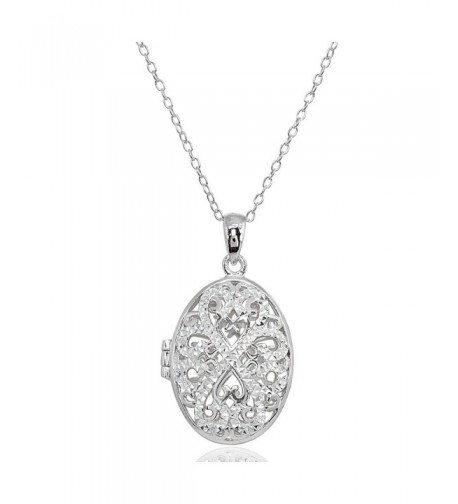 Sterling Polished Diamond Cut Filigree Necklace