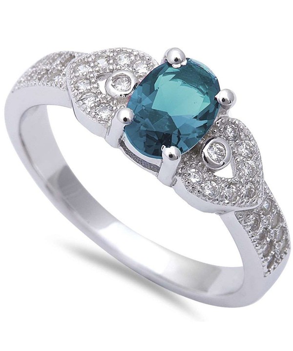 Simulated Aquamarine Zirconia Fashion Sterling