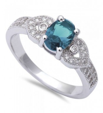 Simulated Aquamarine Zirconia Fashion Sterling