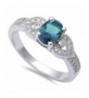 Simulated Aquamarine Zirconia Fashion Sterling