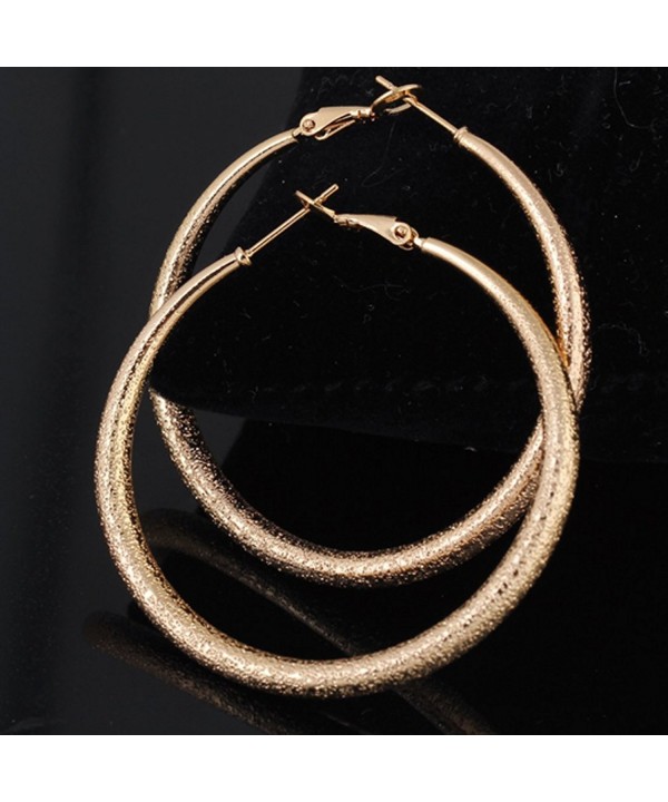 Elegant Vogue 18k Gold Plated Extra Large Back Hoop Earrings 40mm ...