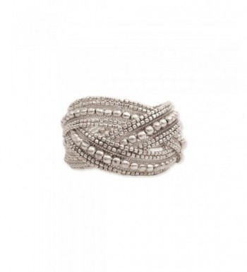 Silver Plate Beaded Braided Bracelet