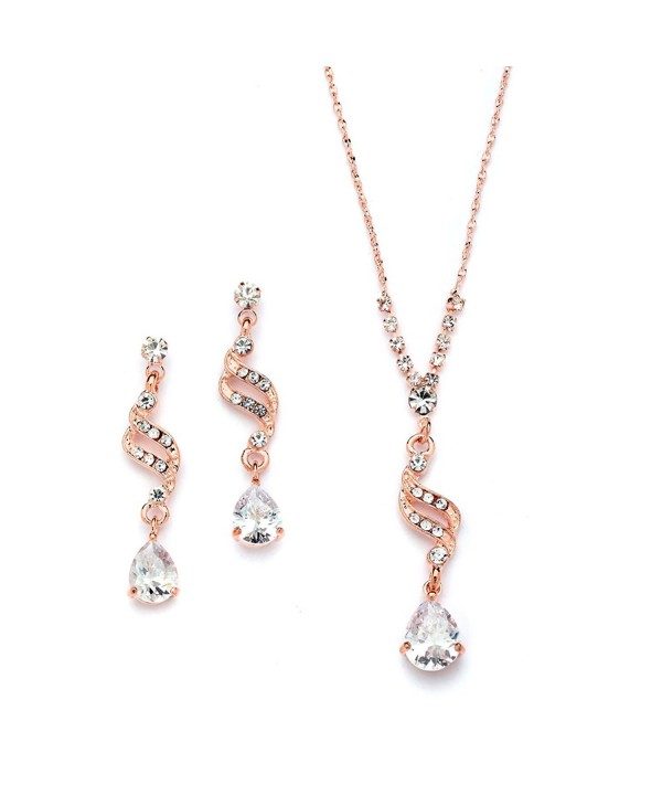 Mariell Graceful Teardrop Necklace Earrings