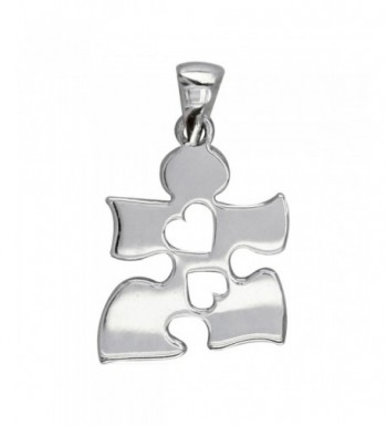 Autism Awareness Puzzle Hearts Sterling