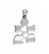 Autism Awareness Puzzle Hearts Sterling