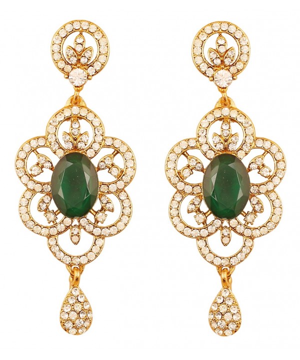 Touchstone Bollywood Rhinestone designer earrings