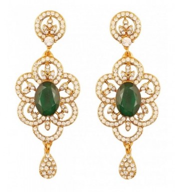 Touchstone Bollywood Rhinestone designer earrings