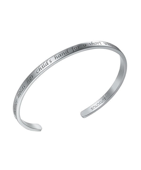 SOLOCUTE Sterling Bracelet Engraved Inspirational