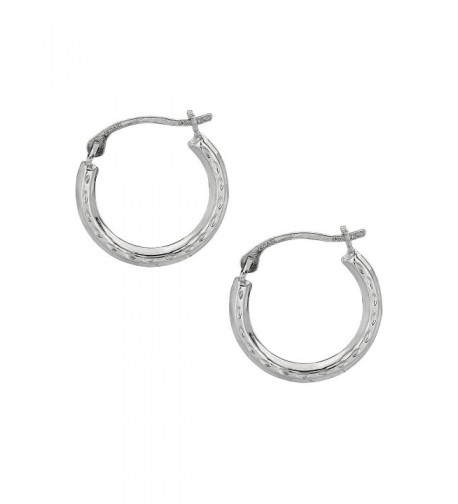 JewelStop White Tubular Round Earrings