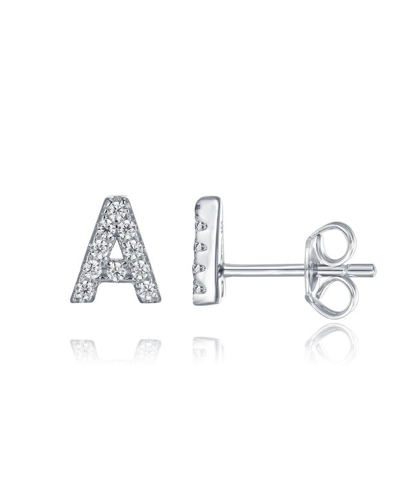 PAVOI Sterling Simulated Earrings Alphabet