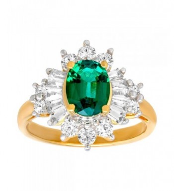 Created Emerald Sapphire Gold Plated Sterling