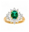 Created Emerald Sapphire Gold Plated Sterling