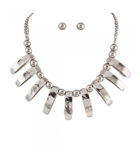 Silver Statement Necklace Earring Jewelry