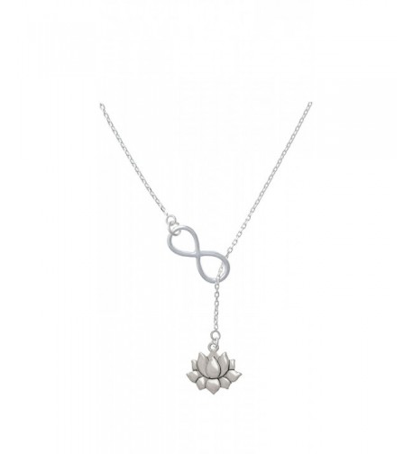 Silvertone Medium Flower Infinity Necklace