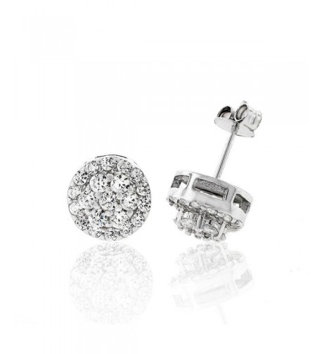 Sterling Silver Womens Zirconia Earrings