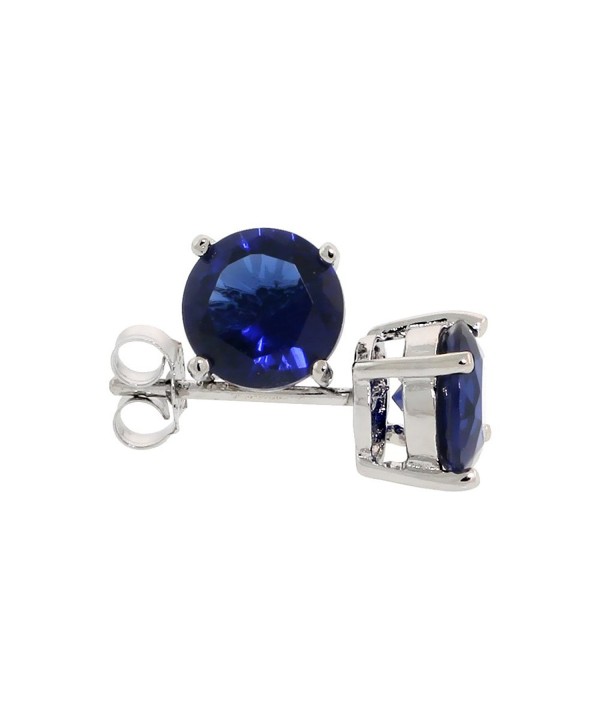 Sterling Silver Zirconia Sapphire Earrings