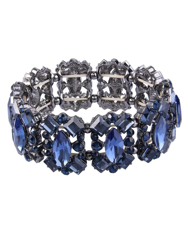 EVER FAITH Crystal Bracelet Black Tone