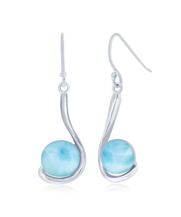 Sterling Silver Natural Larimar Earrings