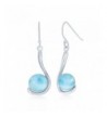 Sterling Silver Natural Larimar Earrings