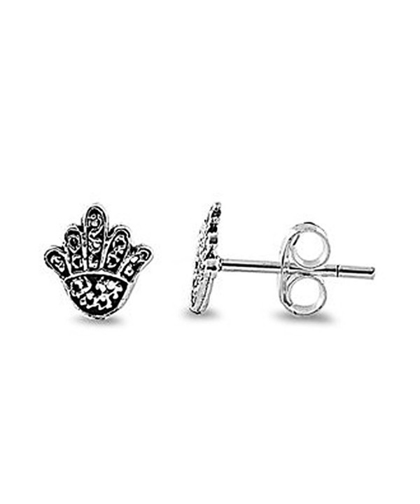 Sterling Silver Hamsa Fatima Earrings