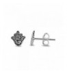 Sterling Silver Hamsa Fatima Earrings