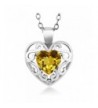 Heart Shape Citrine Silver Pendant