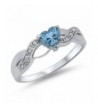 Simulated Aquamarine Zirconia Infinity Sterling